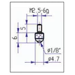 Kép 1/2 - Gömb tapintócsúcs, 4,7x6 mm, acél  Asimeto: 284-40