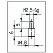 Kép 1/2 - Tapintócsúcs mérőórához, hengeres 4,8x6mm szár: M2,5mm, acél  Asimeto 284-41