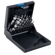 Gépi menetfúró készlet fúrókkal (14 részes)  M3-M12, csavart hornyú, HSS-E  Völkel 47847 Gépi menetfúró készlet fúrókkal (14 részes)  M3-M12, csavart hornyú, HSS-E  Völkel 47847