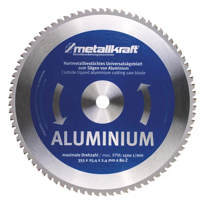 Fűrésztárcsa alumíniumhoz 355 x 2,4 x 25,4 mm z80 (MTS 356-hoz) Metallkraft: 3853502