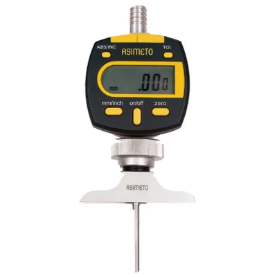 Digitális órás mélységmérő híddal 0-100mm/ 0.02mm,10db mérőrúddal, híd: 63 mm Asimeto: 475-04-0