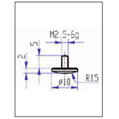 Tapintócsúcs mérőórához, domború 10x2mm M2,5 Asimeto 284-43