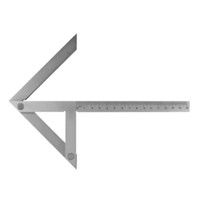 Krómozott központozó derékszög, DIN 875-1, 200x130 mm Asimeto: 301-72