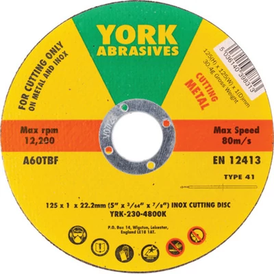 125X1X22.23MM A60TBF INOX VÁGÓKORONG YRK-230-4800K