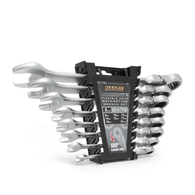 Racsnis csillag-villáskulcs készlet - 8,10,13,14,15,17,19, 21 mm - flexibilis fejjel Handy: 10870