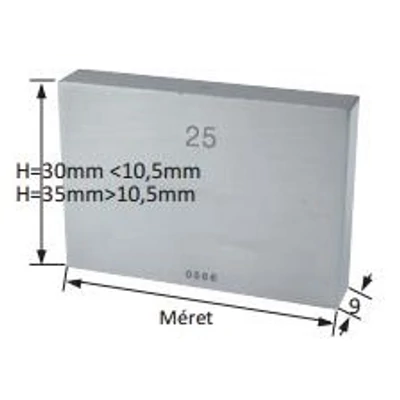 Acél mérőhasáb 1,007mm 1. tűrési osztály DIN EN ISO 3650 Asimeto: 512-09