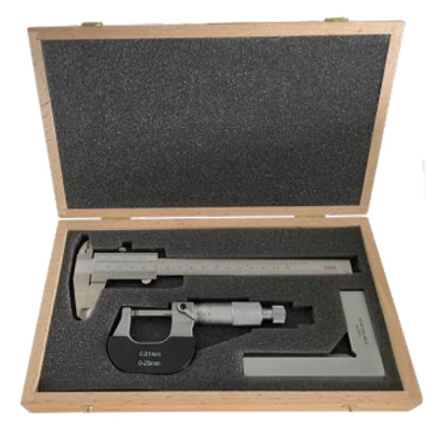 Mérőeszköz készlet, 3 részes, fadobozban MIB 01005001