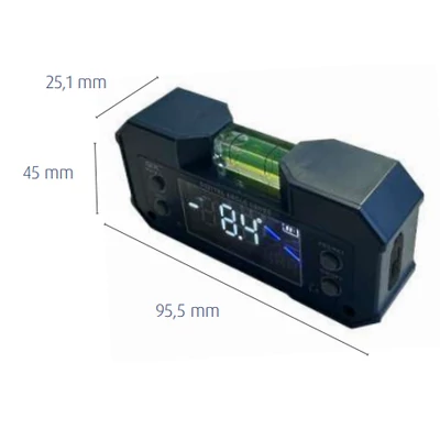 Digitális dőlésmérő, állandó mágnessel és szintezővel, 95,5mm,  0,1 °, 1 mm/m vagy 0,1%  MIB 0607198