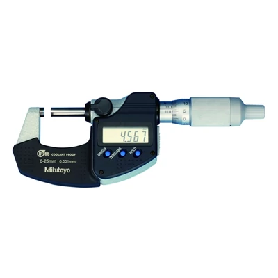 DIGIMATIC mikrométer IP-65 0-25/0,001mm adatkimenettel, racsnis dobbal Mitutoyo 293-234-30