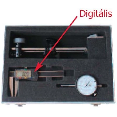 Digitális féktárcsa mérőkészlet 3-részes tolómérő 70/0,01 mágneses óraállvány. Mérőóra 10/0,01 MIB: 01007026