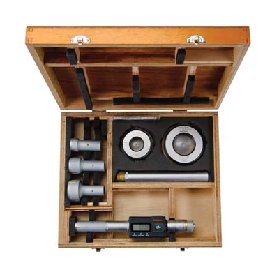 Digitális furatmikrométer készlet Mitutoyo 3 ponton mérő 25-50/0,001mm, két gyűrűvel 468-973
