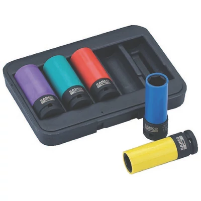 1/2" Gépi dugókulcsfej-készlet, 5-részes, hatszög, 17, 19, 21, 22, 24 mm Bahco: BWSS12P5