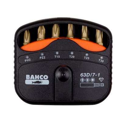 Bit készlet, Diamant, 7-részes, PH, PZ, Torx Bahco: 63D/7-1