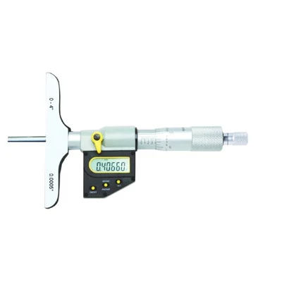 Digitális mélységmérő mikrométer 0-100mm ±.0,05mm, 63mm-es talp, 4db mérőrúd, IP65 Asimeto: 205-04-0