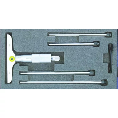 Analóg mélységmérő mikrométer 0-100mm ±.005mm 63mm 4db rúd Asimeto: 201-04-0