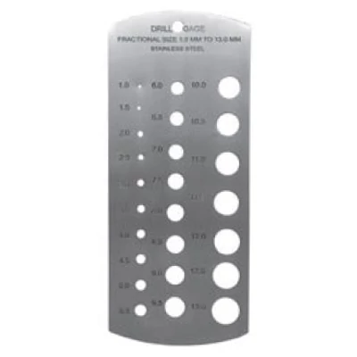 Csigafúró mérősablon 1-13mm 0,5mm-es emelkedés MIB 08082009