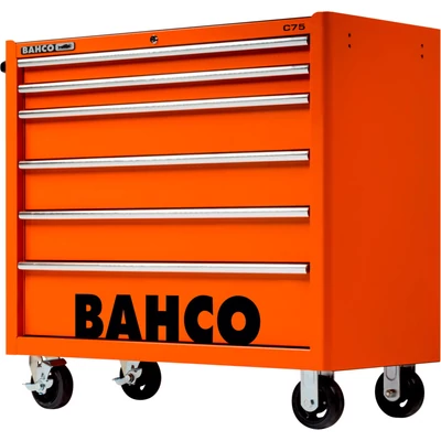 40"-os extra széles szerszámkocsi 6 fiókkal, narancs Bahco: 1475KXL6