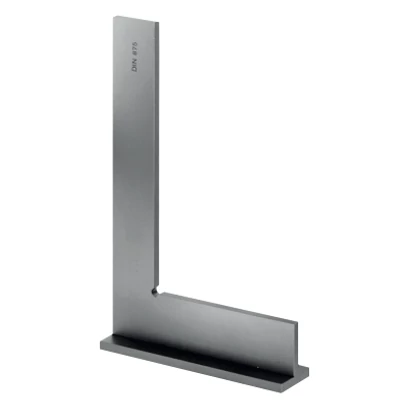 Precíziós acél derékszög, talpas, rozsdamentes DIN 875-1, 200x130 mm szár: 30x6 mm Asimeto 300-93