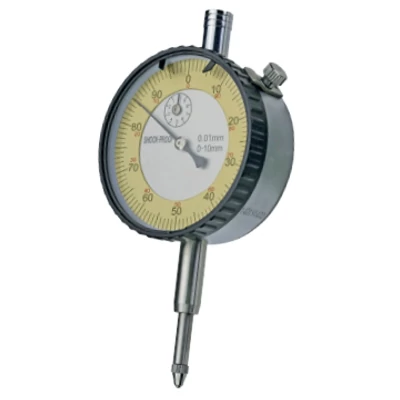 Analóg mérőóra hátlap füllel, fémházas 10 mm, 1 fordulat=1 mm, befogószár 8 mm, leolvasás 0.01mm MIB: 01023007