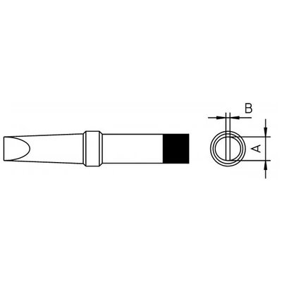 PT A6 Pákahegy 1.6 x 0.7 x 33mm, 310°C  Weller: 4PTA6-1