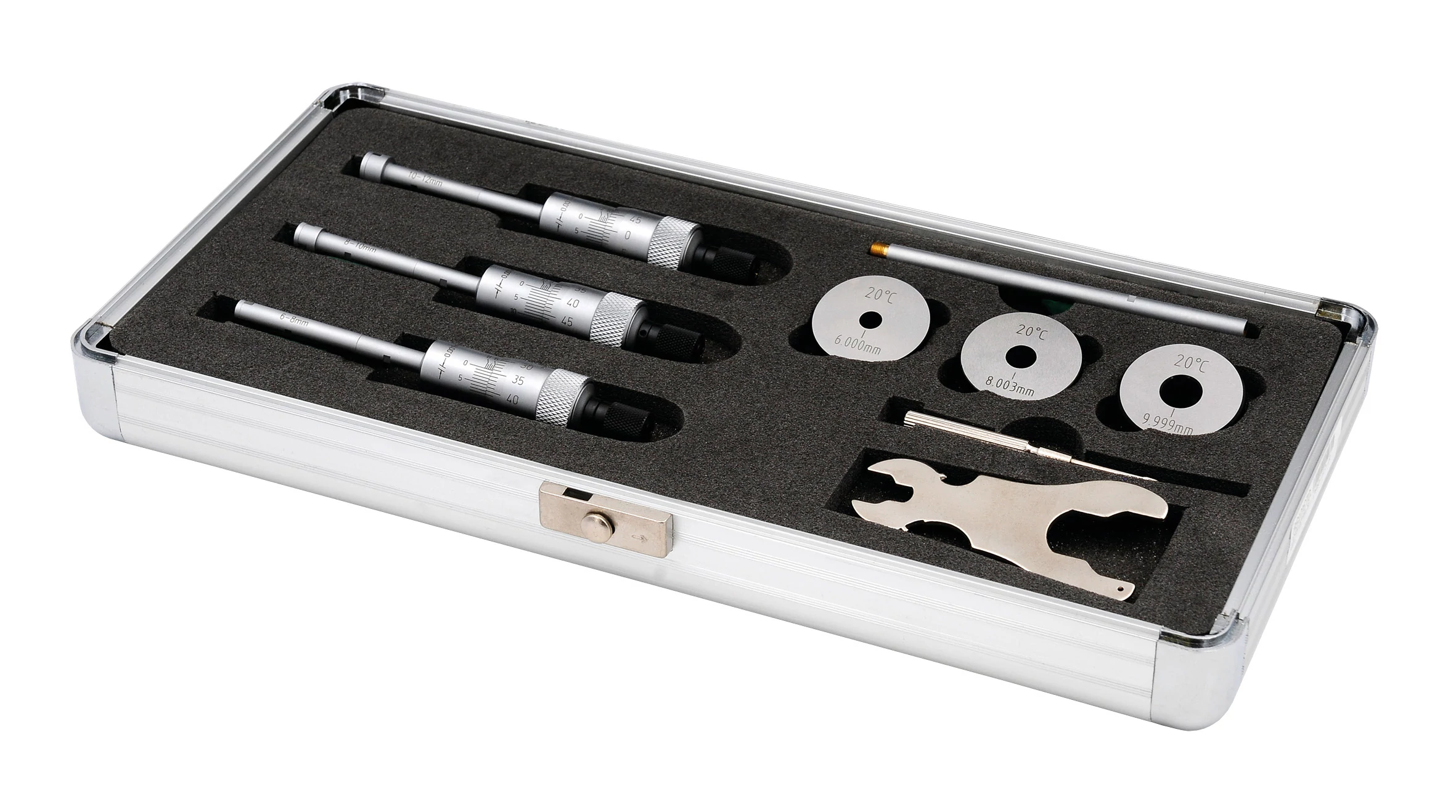 Hárompontos analóg furatmikrométer készlet 6-12mm 3db 0.001mm ±0.004mm Asimeto 209-63-8