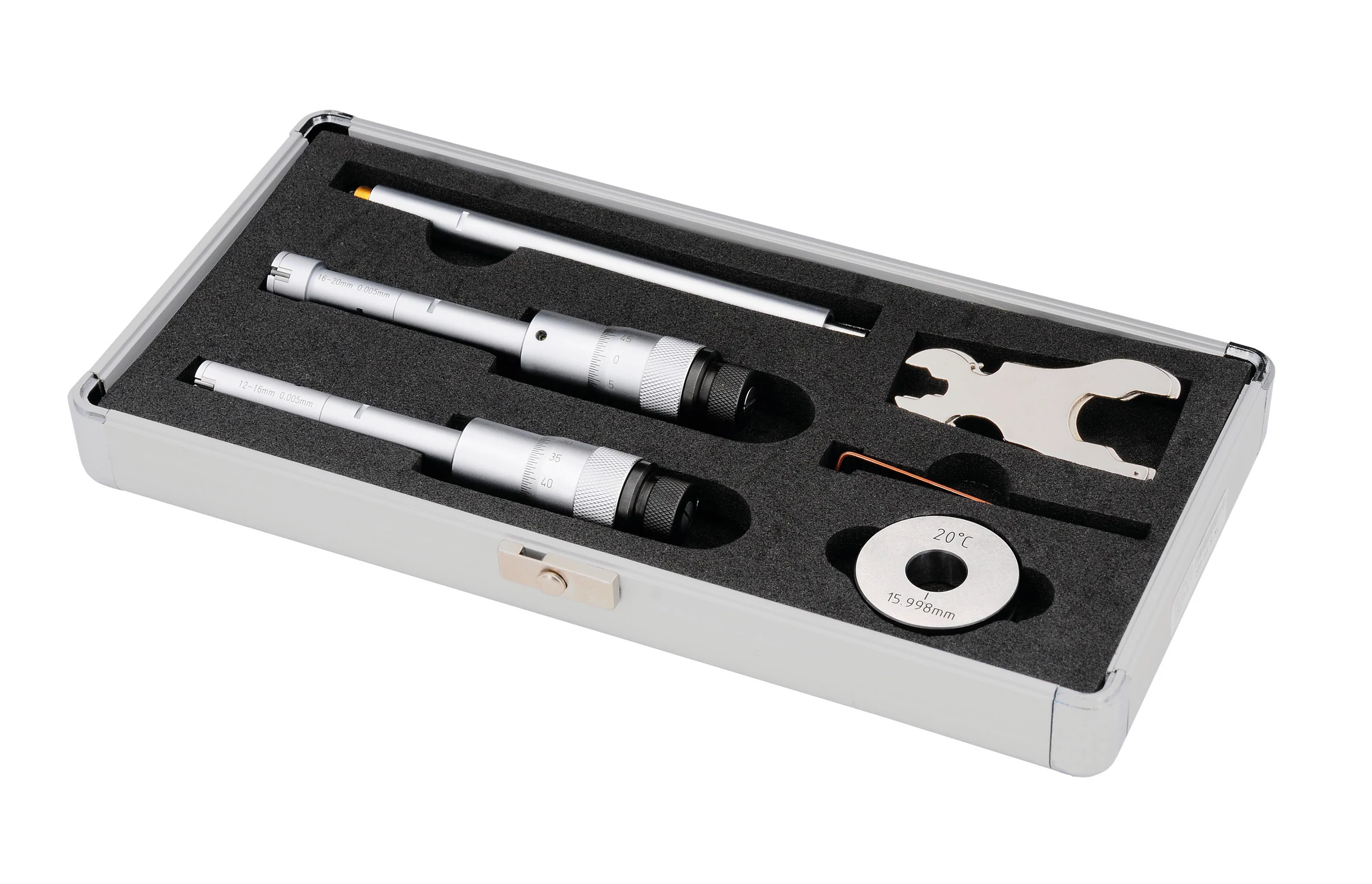 Hárompontos analóg furatmikrométer készlet 12-20mm 2db 0.005mm ±0.004mm Asimeto 209-64-8