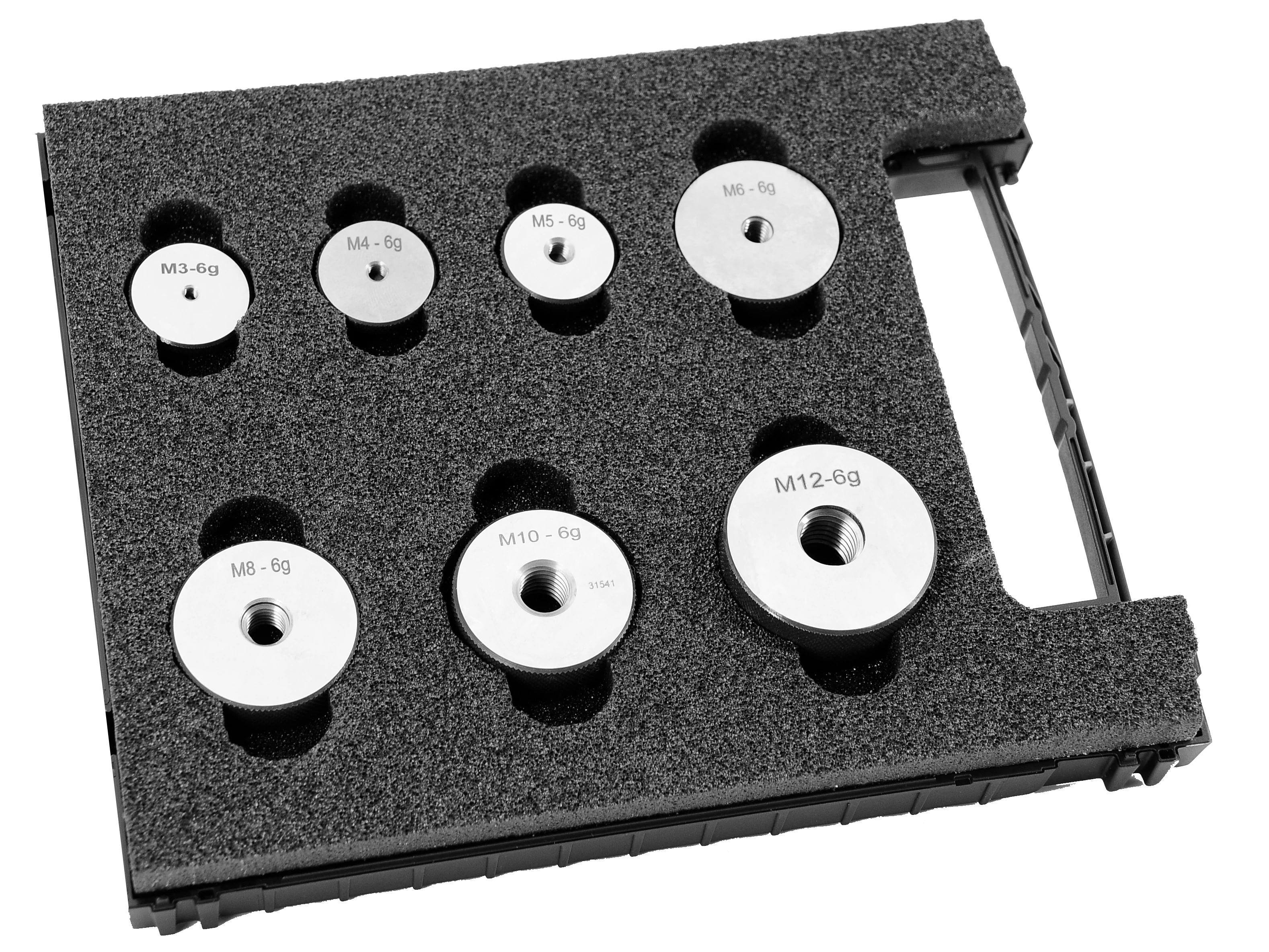 Gyűrűs menetidomszer készlet M3/M4/M5/M6/M8/M10/M12 6g nem-megy oldal DIN ISO 1502 Asimeto 440-80