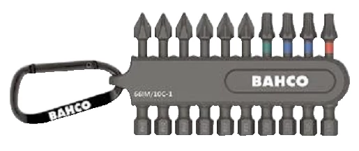 Impact bit készlet, 10-részes, PH, PZ, Torx, Bahco: 66IM/10C-1