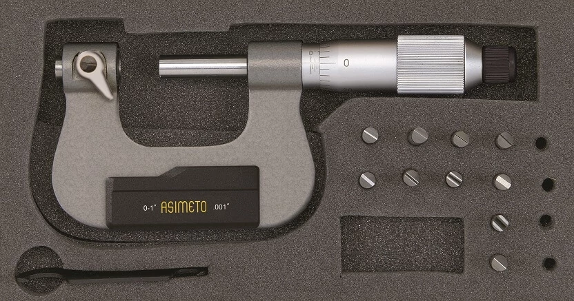 Analóg csavarmenet mikrométer 0-25mm ±0.004mm Asimeto: 133-01-0