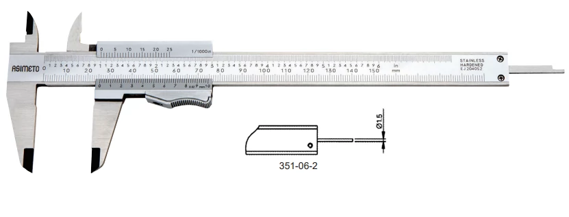 Analóg tolómérő pillanatrögzítős 0-150mm /0.05mm 1/128