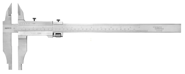 Analóg műhelytolómérő finomállító alsó-felső mérőcsúcs 0-1000/0,05mm pofa67/150mm Asimeto 302-40-2