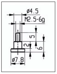 Tapintócsúcs mérőórához, tárcsa 7,8x6mm M2,5 Asimeto 284-42