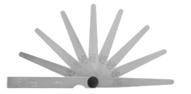 Hézagmérő klt. 0,10-0,50 mm/21 db, lemez hossz: 100 mm  Asimeto: 303-39