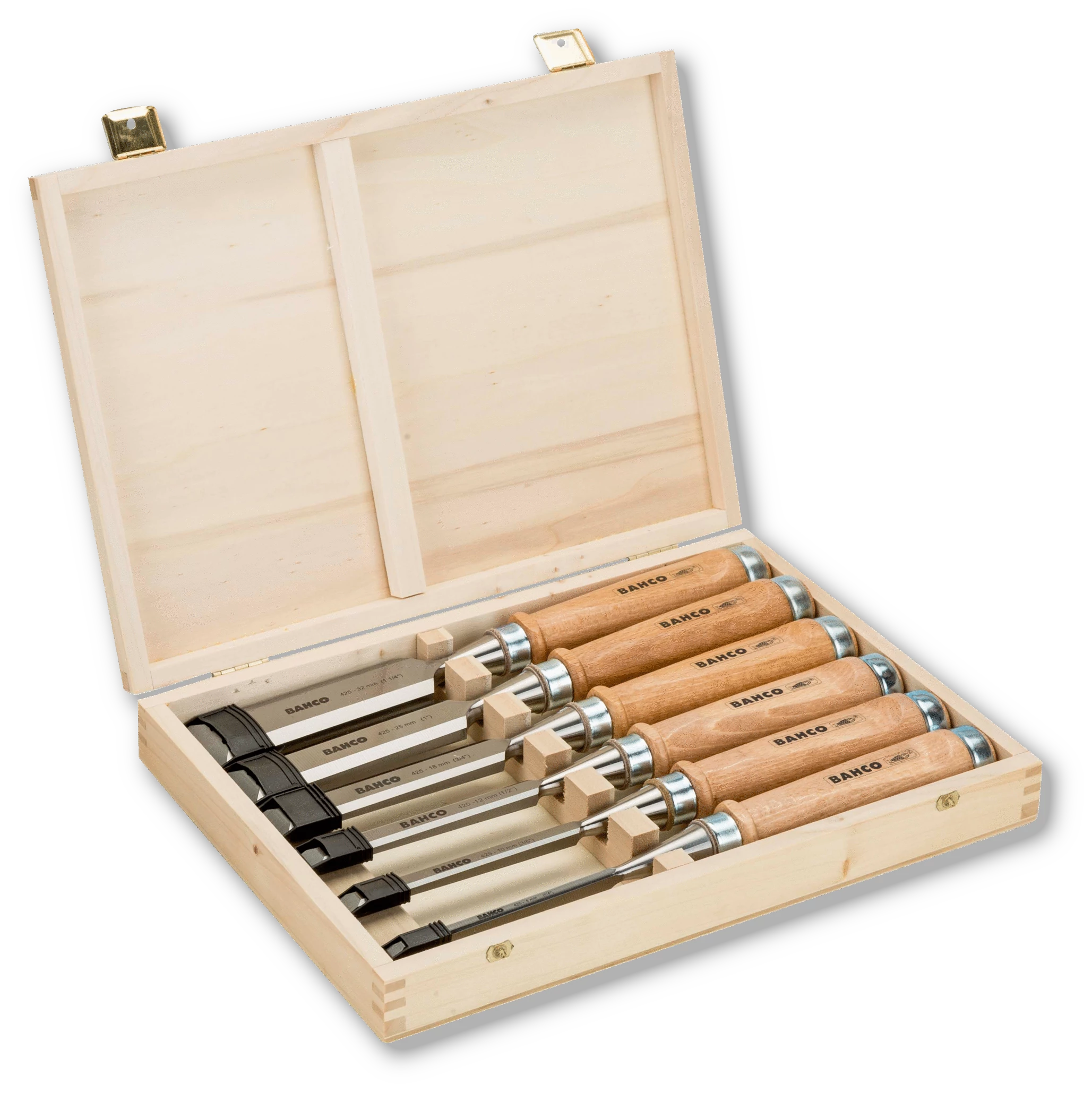 Asztalos véső készlet fadobozban 6-részes Bahco: 425-083