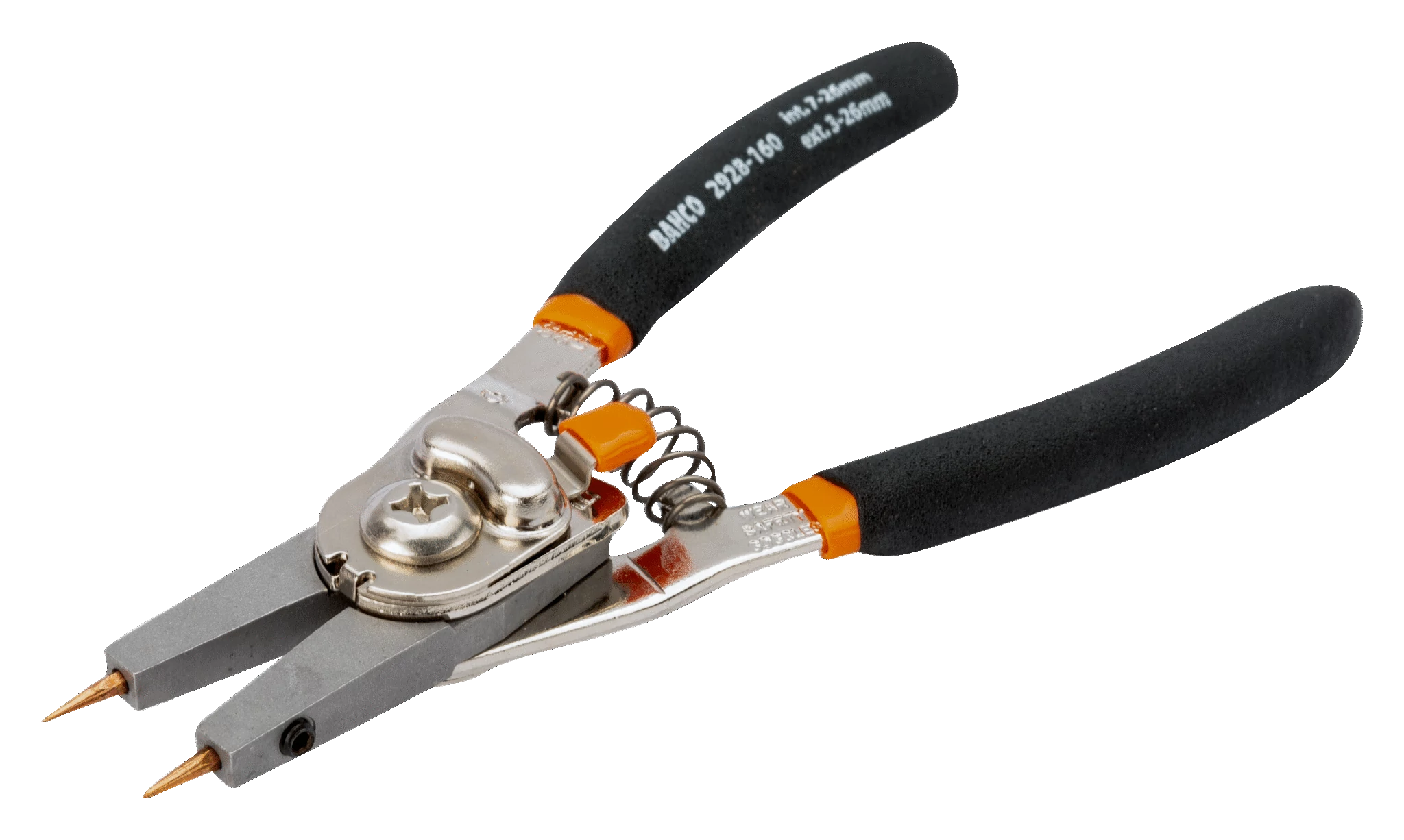 Seegergyűrűfogó 200 mm, cserélhető hegyekkel  Bahco: 2928-200