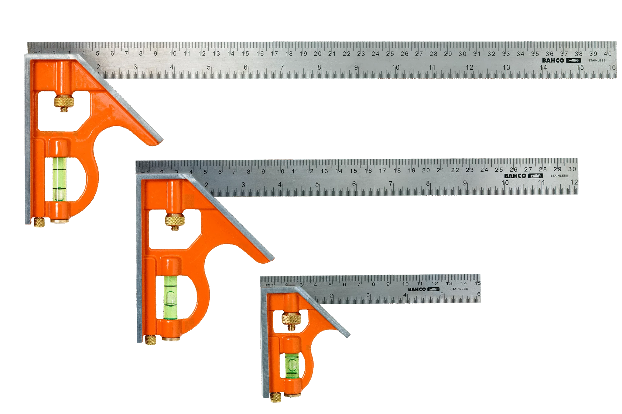 Kombinált derékszög libellával, rajztűvel 400 mm Bahco: CS400