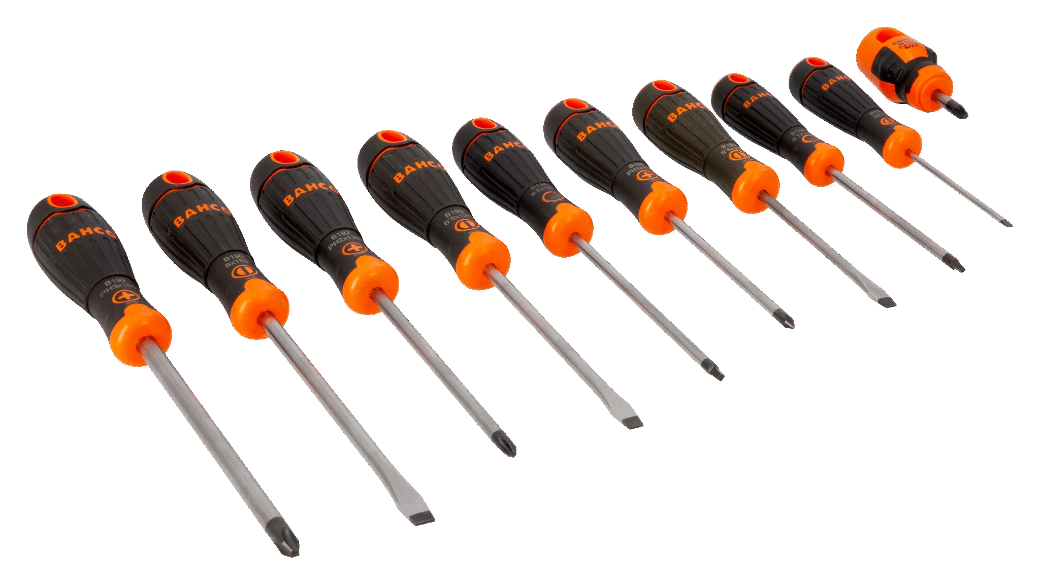Csavarhúzó-készlet, BahcoFit, 10-részes, lapos + PH + PZ + Robertson Bahco: B219.010