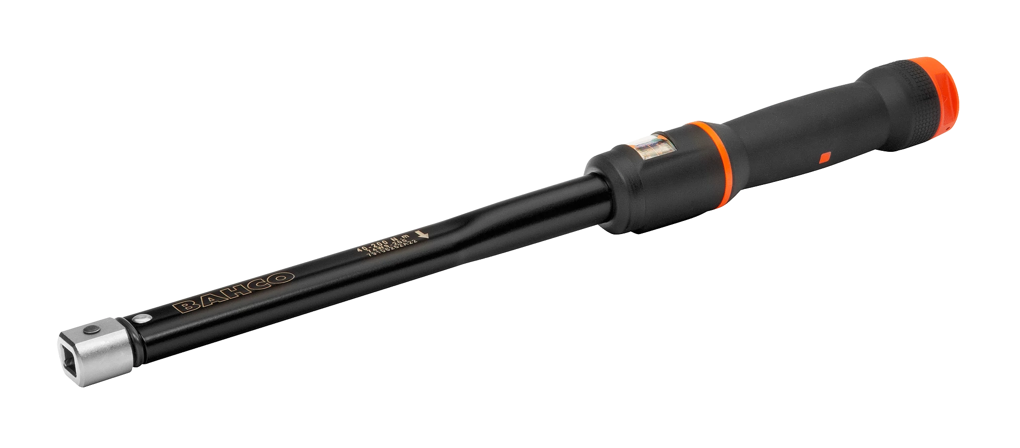 Kattanó nyomatékkulcs műanyag nyelű, skálaablakos 9x12mm-es cserélhető fejjel 5-25 Nm Bahco 74W9-25