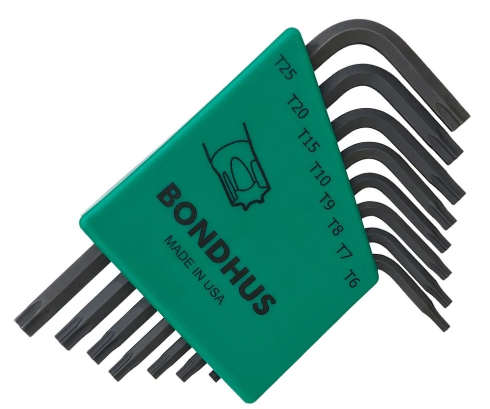 T6-T25 Torx L-kulcs készlet rövid egyenesvégű TLXS8S, Bondhus: 31732