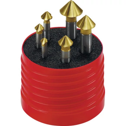 90°-os TiN bevonatos gyorsacél (5% Co) süllyesztő készlet (6 db) Sherwood SHR-020-8990Y