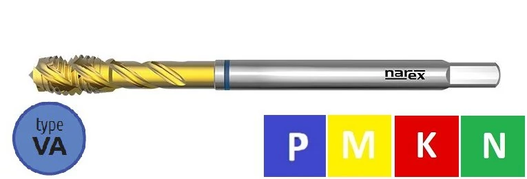 Gépi menetfúró csavart 35° Narex, ISO2, HSSE, DIN 376, M22 /4260/ TiN 129000101