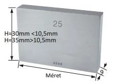 Acél mérőhasáb 1,007mm 1. tűrési osztály DIN EN ISO 3650 Asimeto: 512-09