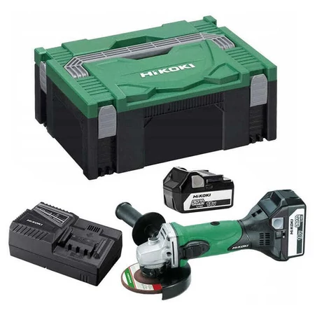 Akkus sarokcsiszoló 115mm/2 x 5 Ah + töltő/HSC kofferben HIKOKI G18DSL2WPZ