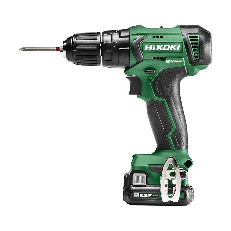 12V-os akkus ütvefúró-csavarozó 38Nm, 2 db BSL1225M akku, UC12SL töltő, koffer   HiKOKI: DV12DA