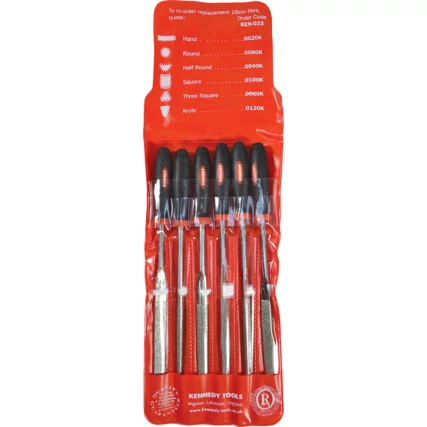 16CM GYÉMÁNT TŰRESZELŐ KÉSZLET 120/140 SZEMCSE - 6 DB-OS KENNEDY KEN-033-0500K