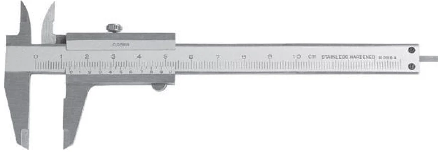 Mini tolómérő 100mm, csavarrögzítéssel, 30mm-es mérőpofával, nóniusz 1/20-29mm MIB 01004008