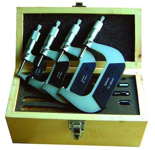 Mikrométer készlet 4 darabos 0-100mm, leolvasás 0,01mm MIB 01017080