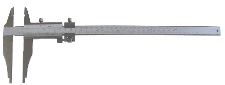 Analóg műhelytolómérő felső mérőpofával 250mm, mérőpofa 80mm, leolvasás 0,05mm és 1/128