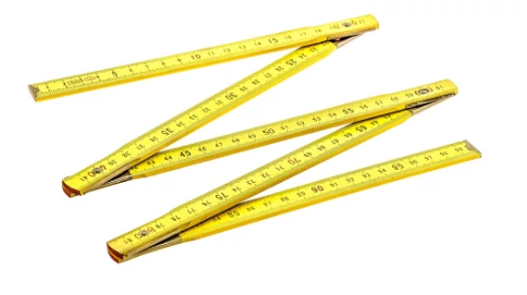 Összecsukható fa vonalzó 2m, 16x3mm, sárga  MIB 09089015