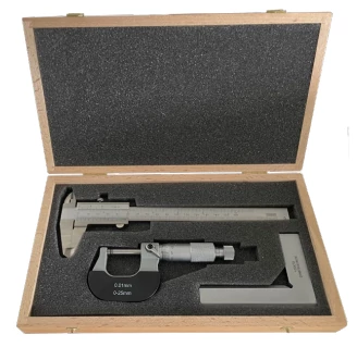 Mérőeszköz készlet, 3 részes, fadobozban MIB 01005001